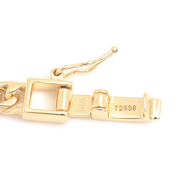 Other Other K18 6-Sided Double-Cut Chain Bracelet, Yellow Gold Metal Bracelet 72538 in Great Condition Size ONE SIZE - 4 Thumbnail