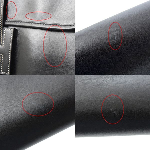 Hermes Hermes Hermes Jige PM Clutch Bag Black Calf Leather Leather Clutch Bag 73006 in Great Condition Size ONE SIZE - 5 Thumbnail