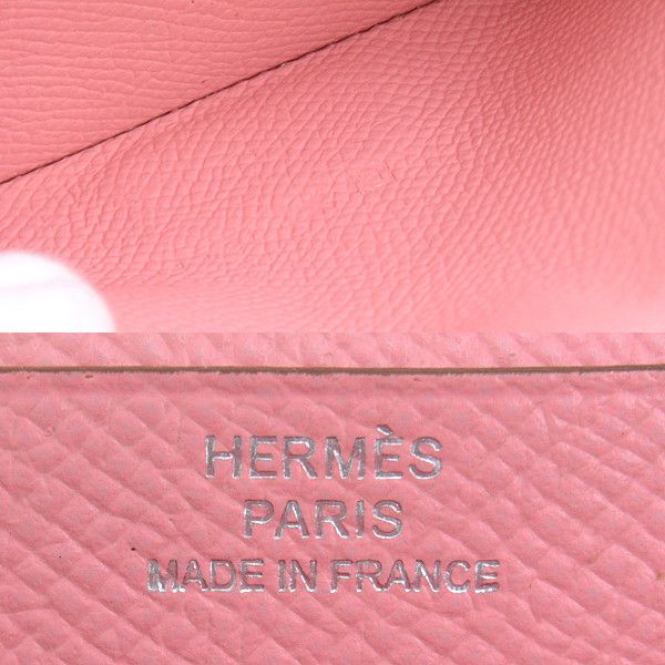 Hermes Hermes Hermes Voe Epsom Bearn Souffle Rose Confetti Long Wallet Leather Long Wallet 73323 in Great Condition Size ONE SIZE - 3 Thumbnail