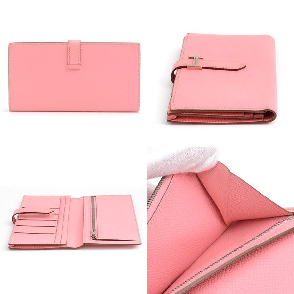 Hermes Hermes Hermes Voe Epsom Bearn Souffle Rose Confetti Long Wallet Leather Long Wallet 73323 in Great Condition Size ONE SIZE - 2 Thumbnail