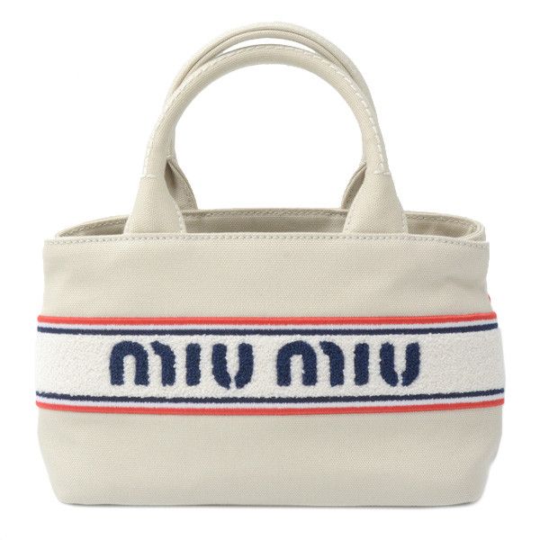 Miu Miu Miu Miu Miu Miu Canvas 2WAY Handbag with Logo 5BA253 Canvas Handbag 5BA253 in Great Condition Size ONE SIZE - 2 Thumbnail