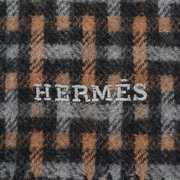 Hermes Hermes Hermes Cashmere H Logo Scarf Tartan Check Multicolor Natural Material Scarf 69789 in Great Condition Size ONE SIZE - 4 Thumbnail
