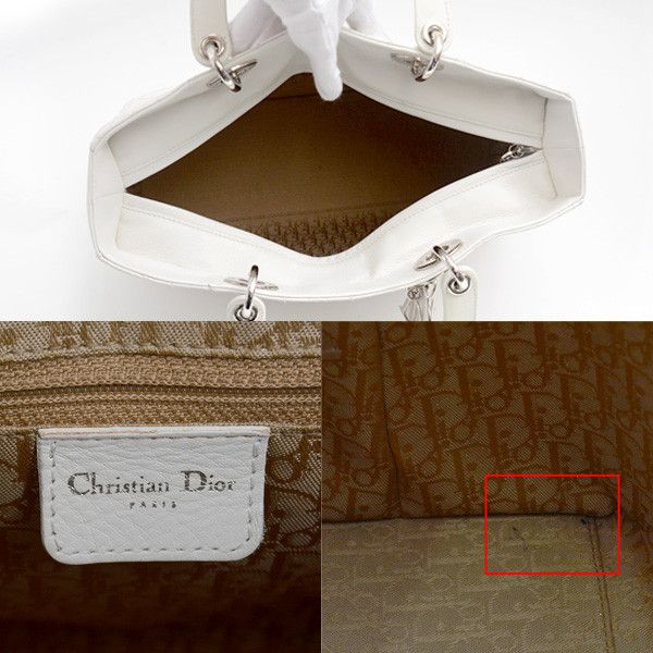 Dior Dior Christian Dior Lady Dior Large Cannage Handbag Leather Handbag 05-MA-1003 in Very Good Condition Size ONE SIZE - 4 Thumbnail