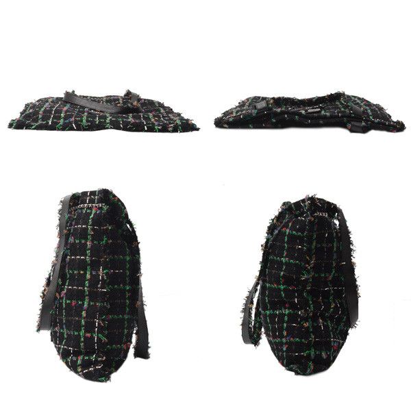 Chanel Chanel Chanel Tweed Robot Design Tote Bag Black Canvas Tote Bag 23------ in Great Condition Size ONE SIZE - 3 Thumbnail