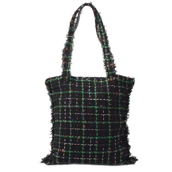 Chanel Chanel Chanel Tweed Robot Design Tote Bag Black Canvas Tote Bag 23------ in Great Condition Size ONE SIZE - 2 Thumbnail