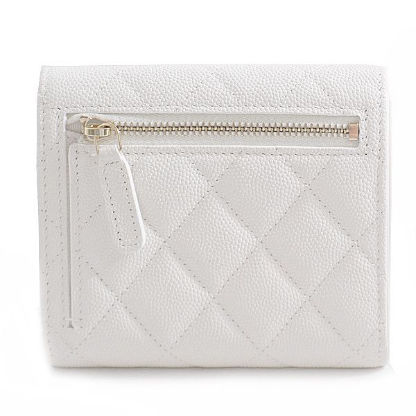 Chanel Chanel Chanel Caviar Skin Tri-Fold Compact Wallet Leather Short Wallet 70821 in Pristine Condition Size ONE SIZE - 2 Thumbnail