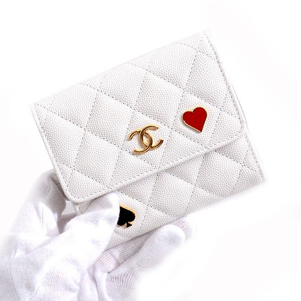 Chanel Chanel Chanel Caviar Skin Tri-Fold Compact Wallet Leather Short Wallet 70821 in Pristine Condition Size ONE SIZE - 9 Thumbnail