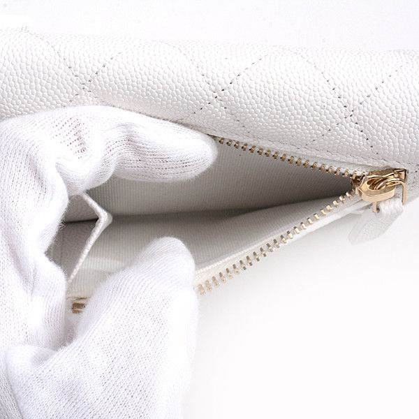 Chanel Chanel Chanel Caviar Skin Tri-Fold Compact Wallet Leather Short Wallet 70821 in Pristine Condition Size ONE SIZE - 8 Thumbnail
