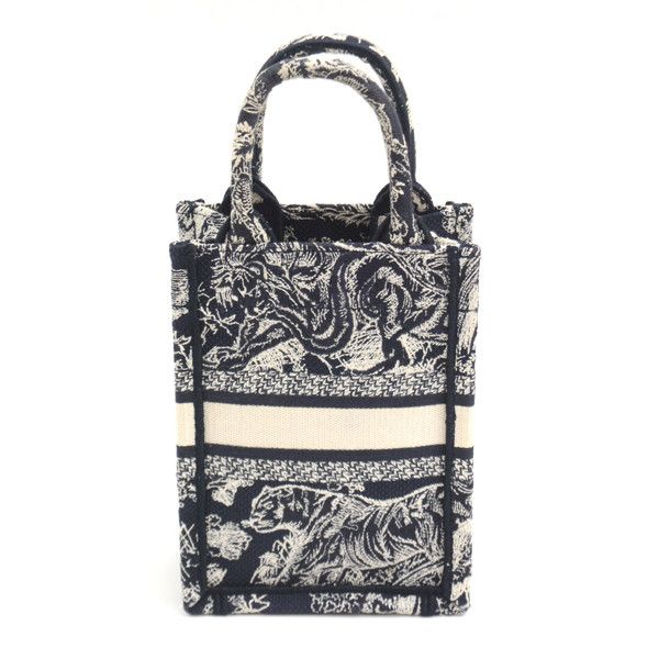 Dior Dior Christian Dior Book Tote Vertical Mini Canvas Bag Canvas Shoulder Bag S5555CRGO in Great Condition Size ONE SIZE - 3 Thumbnail