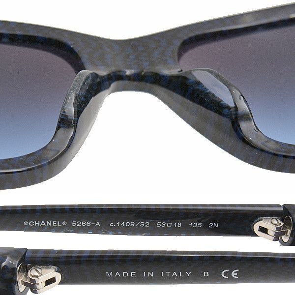 Chanel Chanel Chanel Dark Blue Gradient Lens Sunglasses Plastic Sunglasses 74461 in Great Condition Size ONE SIZE - 4 Thumbnail