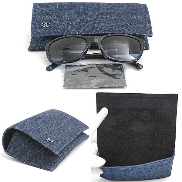Chanel Chanel Chanel Dark Blue Gradient Lens Sunglasses Plastic Sunglasses 74461 in Great Condition Size ONE SIZE - 5 Thumbnail