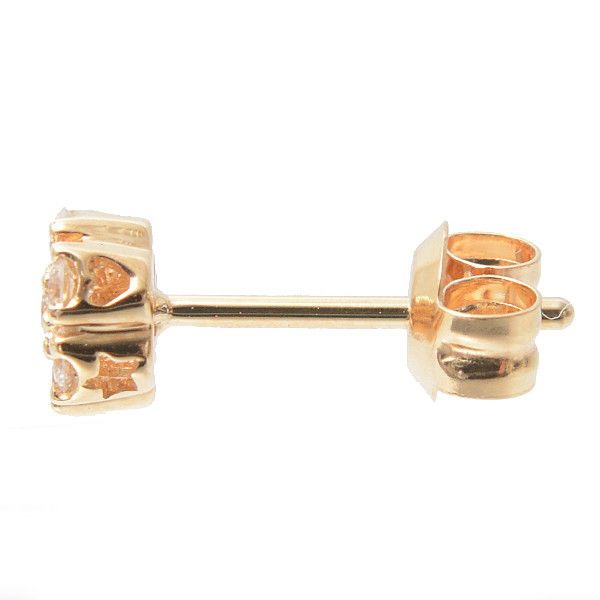 Other Other Ponte Vecchio Flower Motif Diamond Earrings K18 Yellow Gold Metal Earrings 72614 in Great Condition Size ONE SIZE - 3 Thumbnail