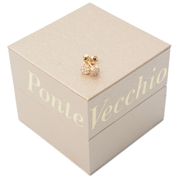 Other Other Ponte Vecchio Flower Motif Diamond Earrings K18 Yellow Gold Metal Earrings 72614 in Great Condition Size ONE SIZE - 8 Thumbnail