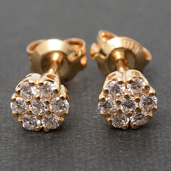 Other Other Ponte Vecchio Flower Motif Diamond Earrings K18 Yellow Gold Metal Earrings 72614 in Great Condition Size ONE SIZE - 7 Thumbnail