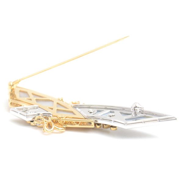 Mikimoto Mikimoto Mikimoto Diamond Shell Design Brooch K18YG×WG Gold Others Brooch in Great Condition Size ONE SIZE - 5 Thumbnail