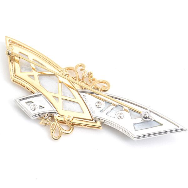 Mikimoto Mikimoto Mikimoto Diamond Shell Design Brooch K18YG×WG Gold Others Brooch in Great Condition Size ONE SIZE - 4 Thumbnail