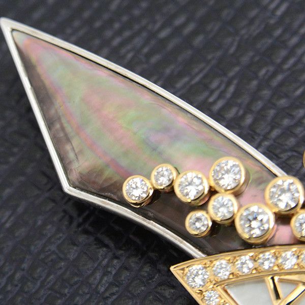 Mikimoto Mikimoto Mikimoto Diamond Shell Design Brooch K18YG×WG Gold Others Brooch in Great Condition Size ONE SIZE - 8 Thumbnail
