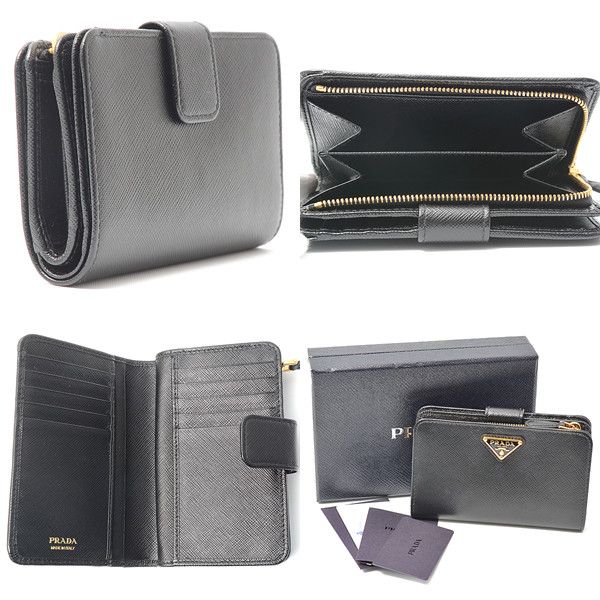 Prada Prada Prada Saffiano Leather Bifold Wallet 1ML225 Leather Short Wallet 1ML225 in Great Condition Size ONE SIZE - 2 Thumbnail