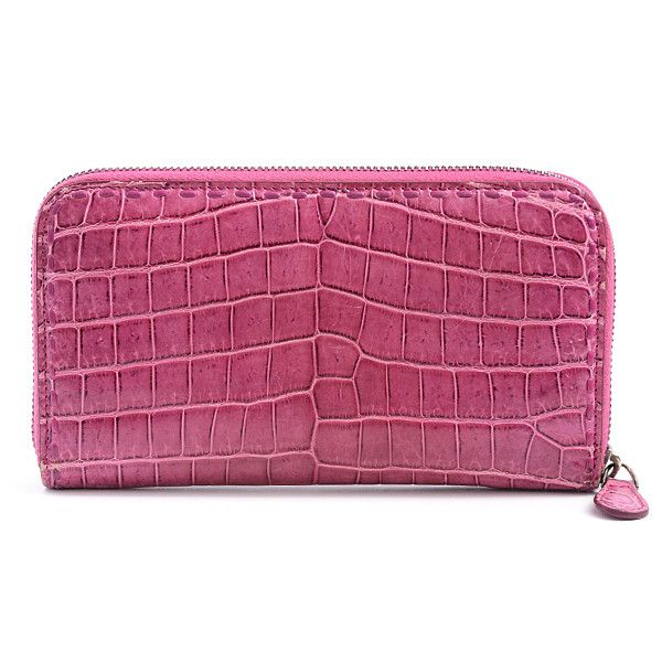 Bottega Veneta Bottega Veneta Bottega Veneta Crocodile Round Zip Wallet Leather Long Wallet 114076 in Very Good Condition Size ONE SIZE - 2 Thumbnail