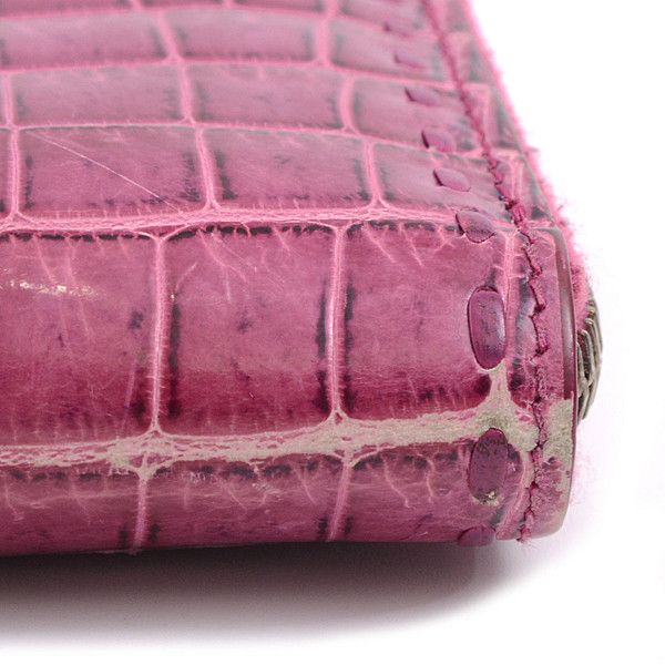 Bottega Veneta Bottega Veneta Bottega Veneta Crocodile Round Zip Wallet Leather Long Wallet 114076 in Very Good Condition Size ONE SIZE - 6 Thumbnail