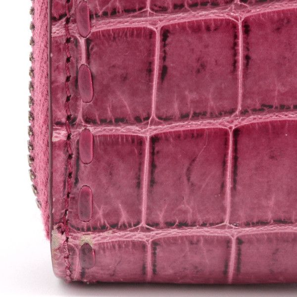 Bottega Veneta Bottega Veneta Bottega Veneta Crocodile Round Zip Wallet Leather Long Wallet 114076 in Very Good Condition Size ONE SIZE - 7 Thumbnail