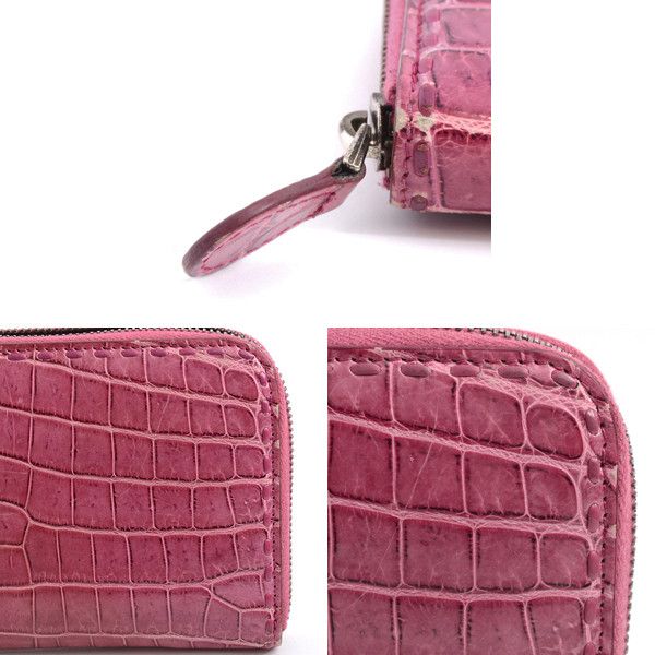 Bottega Veneta Bottega Veneta Bottega Veneta Crocodile Round Zip Wallet Leather Long Wallet 114076 in Very Good Condition Size ONE SIZE - 9 Thumbnail