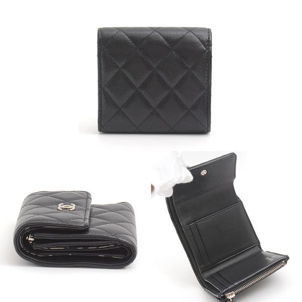 Chanel Chanel Chanel Caviar Skin Matelasse Tri-Fold Wallet Leather Short Wallet 30- in Great Condition Size ONE SIZE - 2 Thumbnail