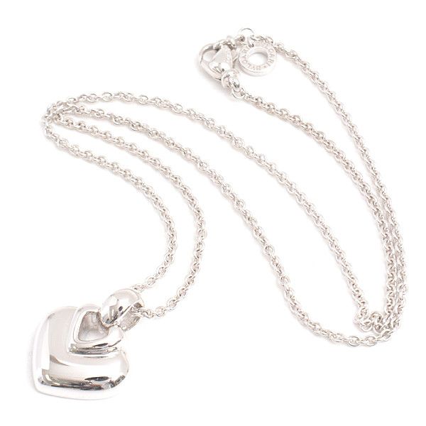 Bvlgari Bvlgari Bvlgari Doppio Cuore Necklace 750WG White Gold Metal Necklace 74953 in Great Condition Size ONE SIZE - 2 Thumbnail