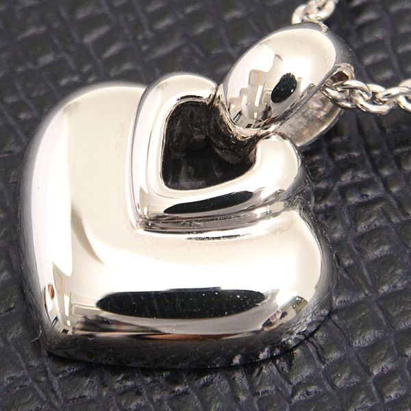 Bvlgari Bvlgari Bvlgari Doppio Cuore Necklace 750WG White Gold Metal Necklace 74953 in Great Condition Size ONE SIZE - 8 Thumbnail