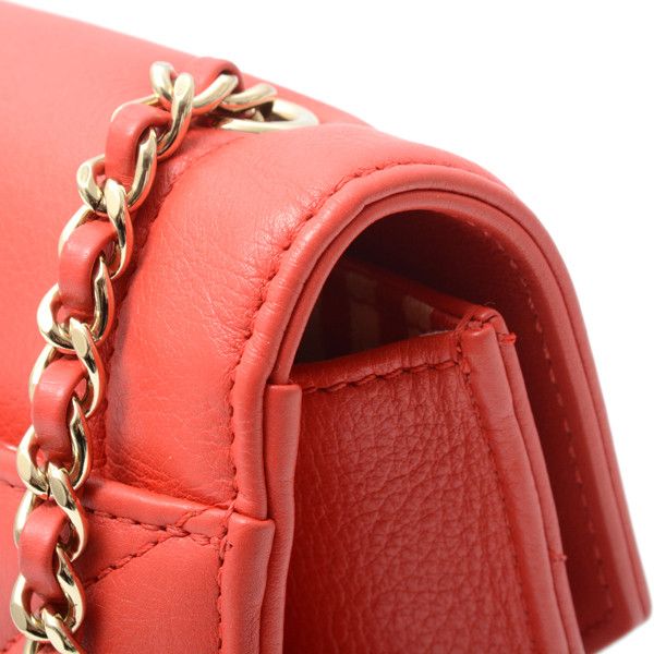 Chanel Chanel Chanel Chevron Leather Chain Shoulder Bag Red Leather Crossbody Bag 27******** in Great Condition Size ONE SIZE - 6 Thumbnail