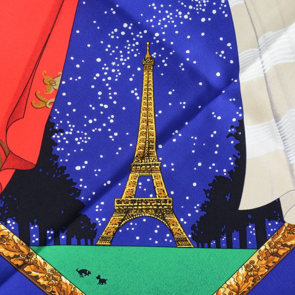 Hermes Hermes Hermes Silk Scarf Carré 90 Souvenirs de Paris Canvas Scarf 70620 in Great Condition Size ONE SIZE - 3 Thumbnail