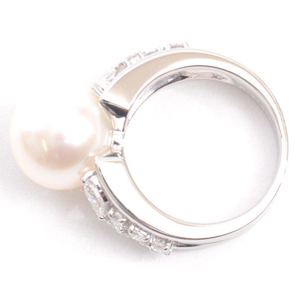 Mikimoto Mikimoto Mikimoto PT950 Pearl Diamond Ring Platinum Natural Material Ring in Great Condition Size ONE SIZE - 2 Thumbnail