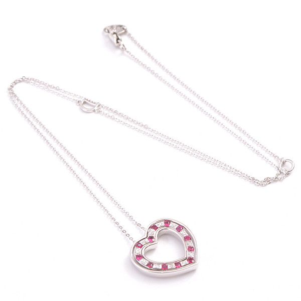 Other Other Damiani Belle Epoque Heart Diamond Ruby Necklace 750WG Metal Necklace in Great Condition Size ONE SIZE - 2 Thumbnail