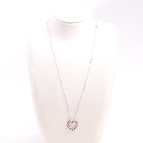 Other Other Damiani Belle Epoque Heart Diamond Ruby Necklace 750WG Metal Necklace in Great Condition Size ONE SIZE - 7 Thumbnail