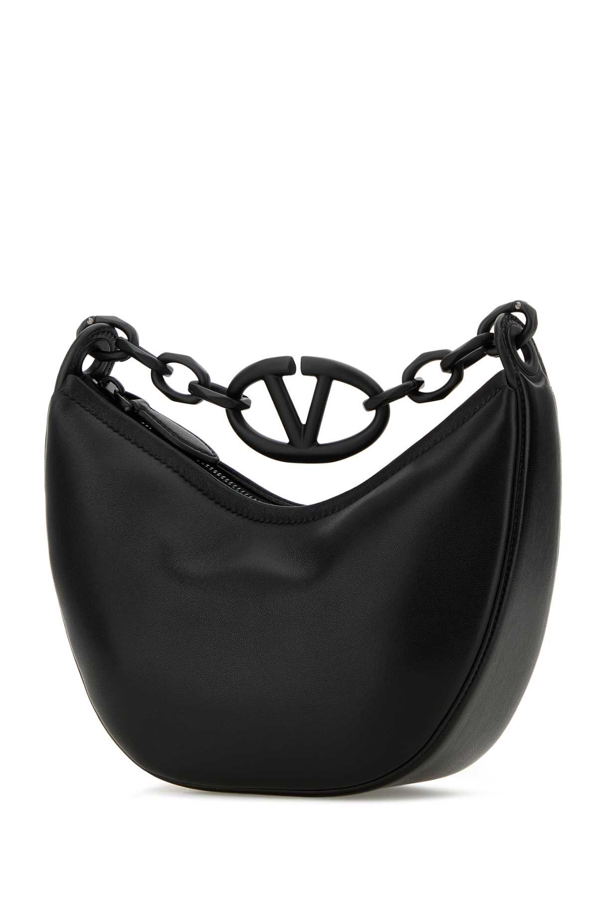 Valentino Black Leather Hobo Vlogo Moon Handbag Size ONE SIZE - 2 Thumbnail