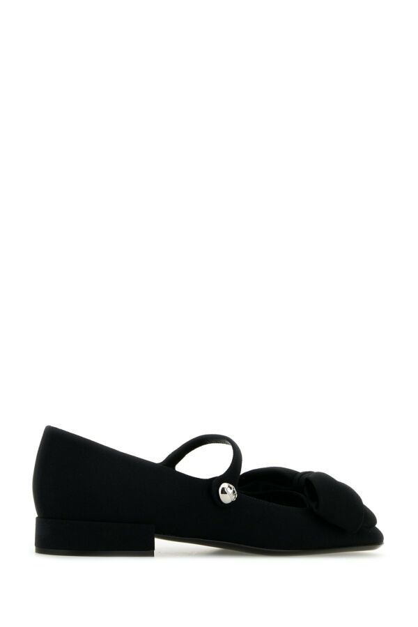 Valentino Black Crepe Bowjane Ballerinas Size US 9 / IT 39 - 5 Thumbnail