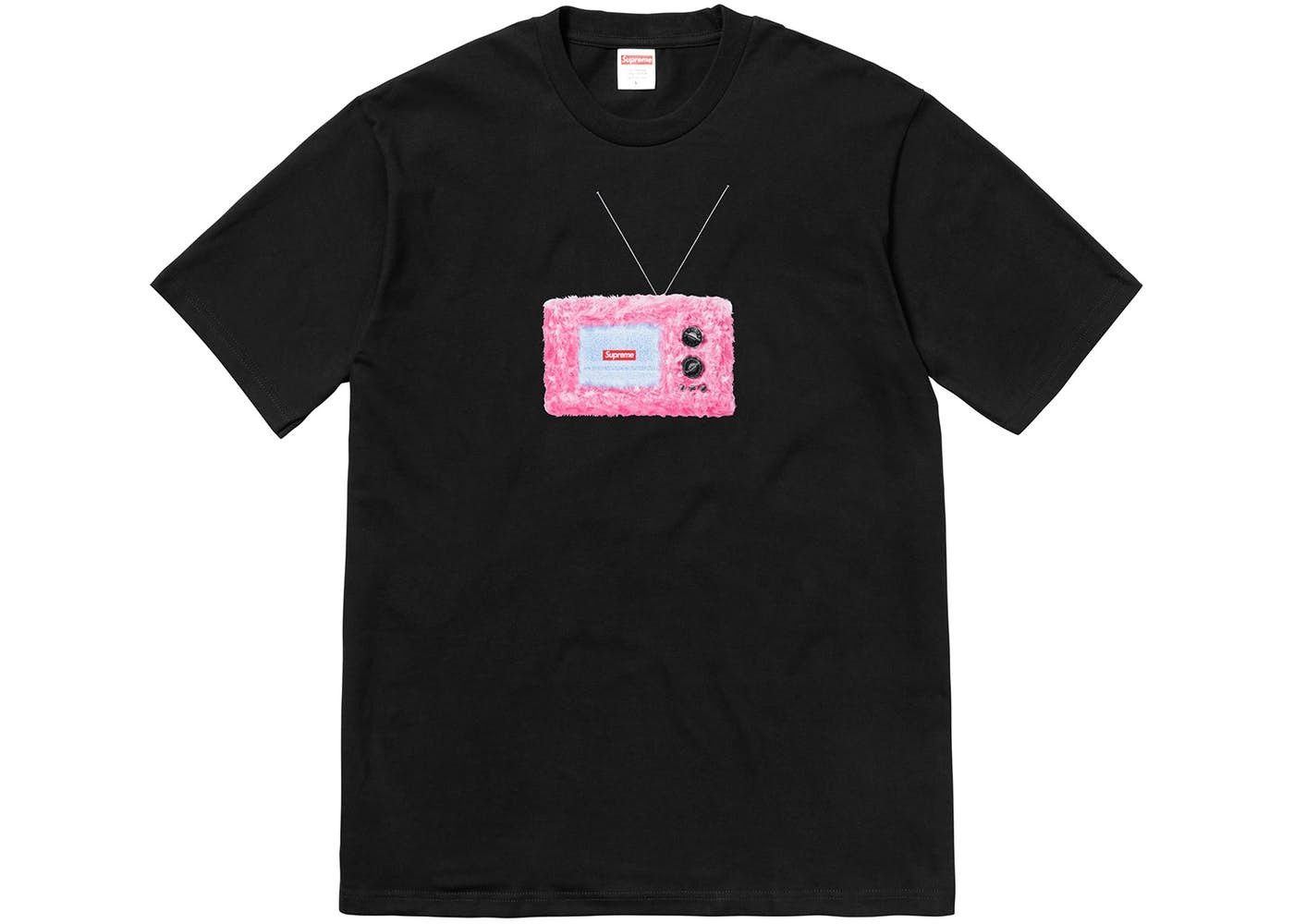 Supreme 18SS Supreme Tv Tee Black Box Logo Bogo Pink Cdg Shirt