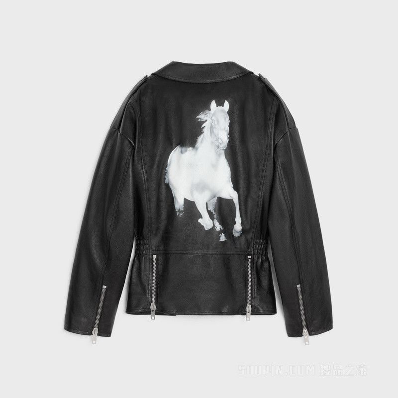 Celine Leather Jacket with Horse in Black Size US M / EU 48-50 / 2 - 2 Thumbnail