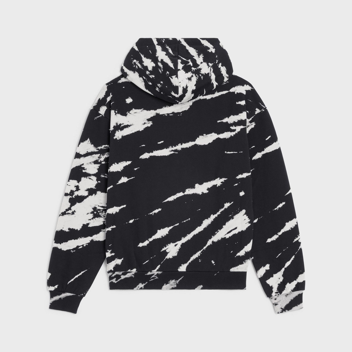 Celine Tie-Dye Loose Fit Cotton Fleece Hoodie Black & White Size US XL / EU 56 / 4 - 2 Thumbnail