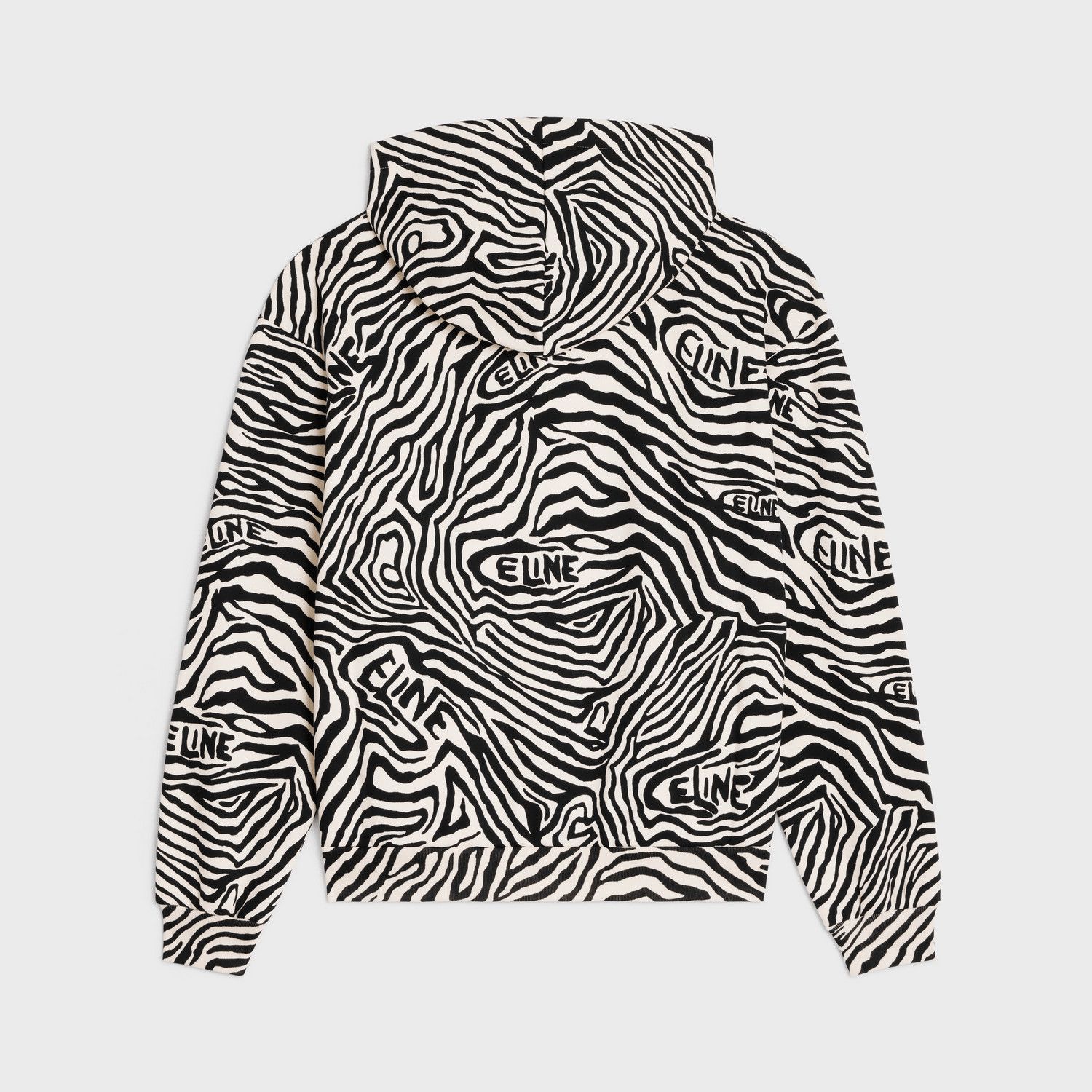 Celine Tie-Dye Loose Fit Cotton Fleece Hoodie White&Black Size US L / EU 52-54 / 3 - 2 Thumbnail