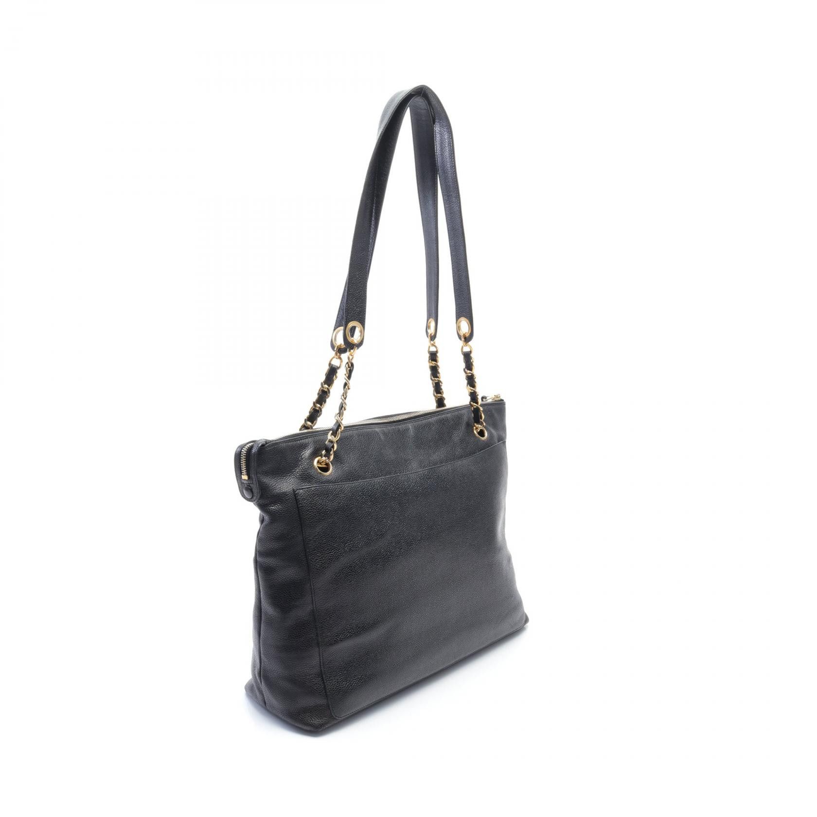 Chanel Chanel CC Caviar Tote Bag Leather Tote Bag in Very Good Condition Size ONE SIZE - 2 Thumbnail