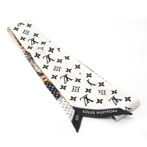 Louis Vuitton Louis Vuitton Silk Scarf Monogram Bando BB Let's Go Black White Canvas Scarf 74404 in Very Good Condition