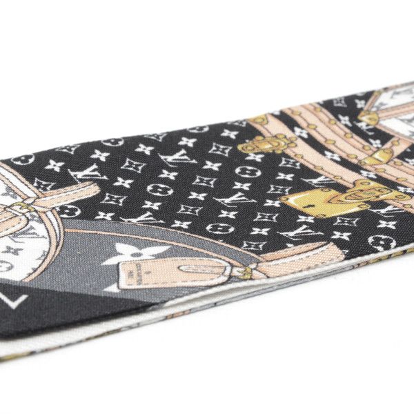 Louis Vuitton Louis Vuitton Silk Scarf Monogram Bando BB Let's Go Black White Canvas Scarf 74404 in Very Good Condition