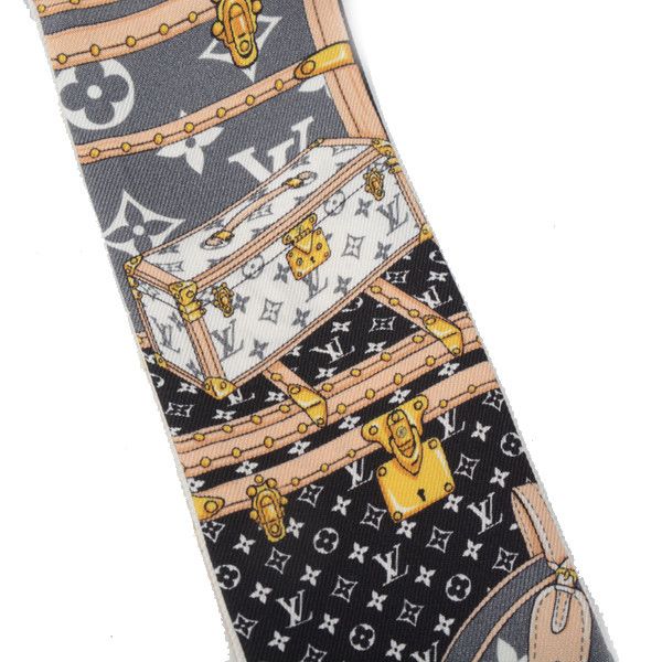 Louis Vuitton Louis Vuitton Silk Scarf Monogram Bando BB Let's Go Black White Canvas Scarf 74404 in Very Good Condition