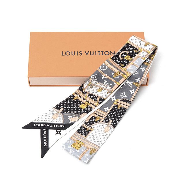 Louis Vuitton Louis Vuitton Silk Scarf Monogram Bando BB Let's Go Black White Canvas Scarf 74404 in Very Good Condition
