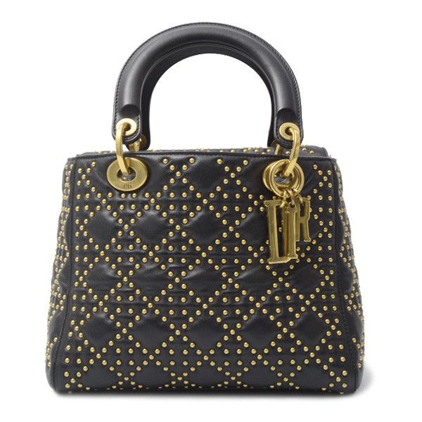 Dior Dior Christian Dior Lady Dior Cannage Handbag Black Leather Handbag 74093 in Great Condition Size ONE SIZE - 2 Thumbnail