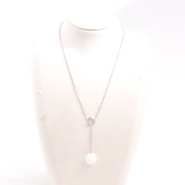 Chanel Chanel Chanel Camellia Diamond Necklace 750WG White Gold Metal Necklace 62013 in Great Condition Size ONE SIZE - 8 Thumbnail