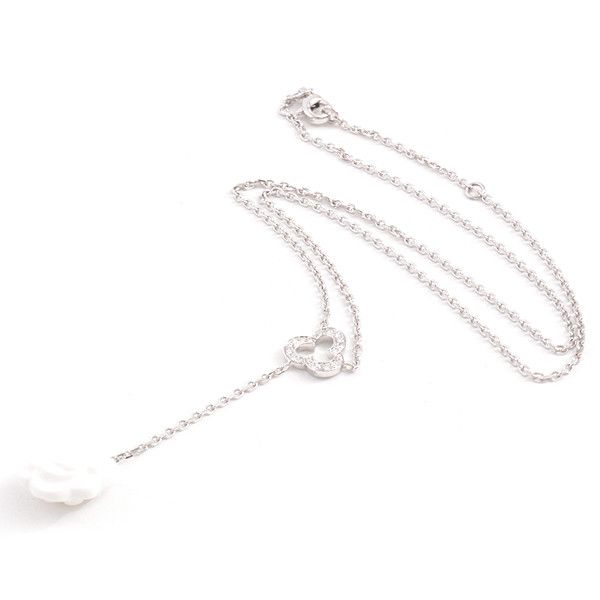 Chanel Chanel Chanel Camellia Diamond Necklace 750WG White Gold Metal Necklace 62013 in Great Condition Size ONE SIZE - 2 Thumbnail