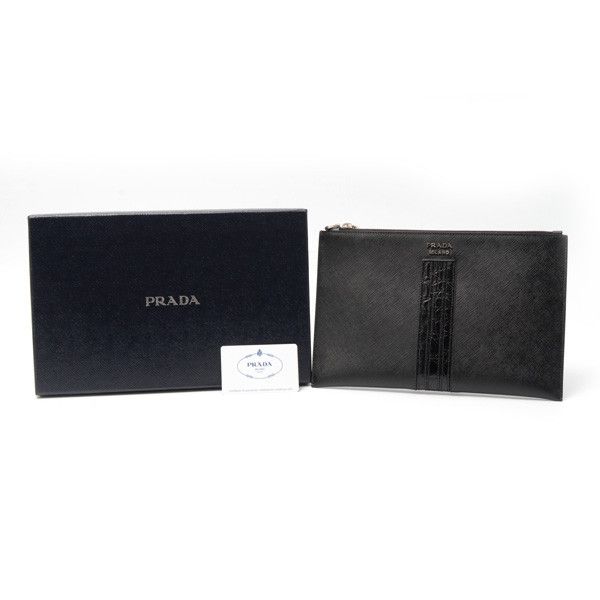 Prada Prada Prada Saffiano Leather Clutch Bag 2NG005 Leather Clutch Bag 2NG005 Size ONE SIZE - 9 Thumbnail
