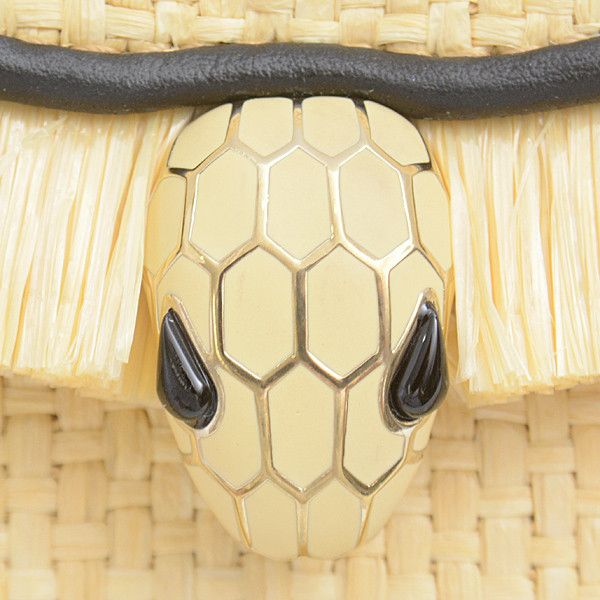 Bvlgari Bvlgari Bvlgari Serpenti Raffia Leather Shoulder Bag 290296 Natural Material Crossbody Bag 290296 in Great Condition Size ONE SIZE - 4 Thumbnail